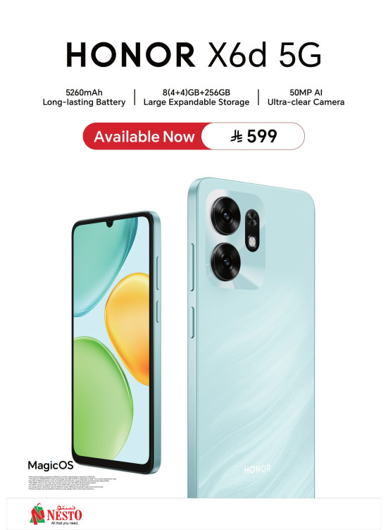 Available Now - HONOR X6d 5G Smartphones