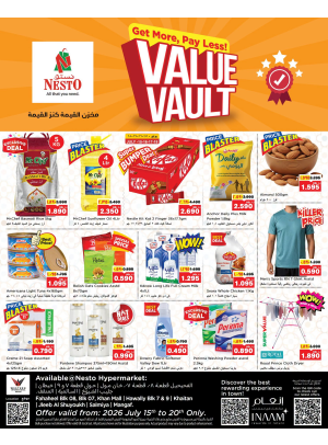 Value Vault - Fahaheel Block 08, Block 07 & Khan Mall, Hawally Block 07 & Block 09, Khaitan, Jleeb, Salmiya & Mangaf