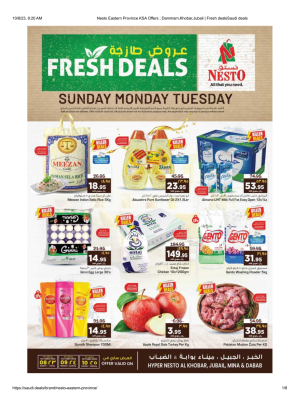 Eastern Province Fresh deals - Sunday, Monday & Tuesday