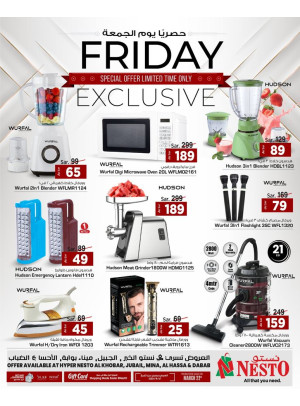 Friday Exclusive Offer - Khobar, Jubail, Mina, Alhasa & Dabab