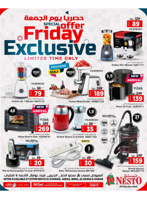 Friday Exclusive Offer - Khobar, Jubail, Mina, Alhasa & Dabab