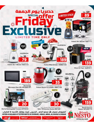 Friday Exclusive Offer - Khobar, Jubail, Mina, Alhasa & Dabab