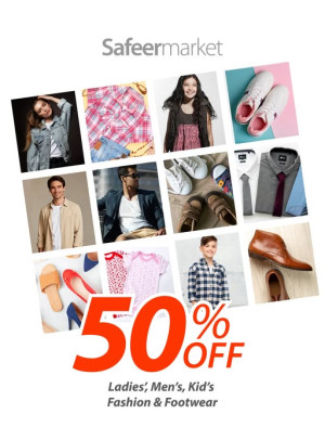 Up To 50% Of Ladies’, Men’s, and Kids’ Fashion & Footwear