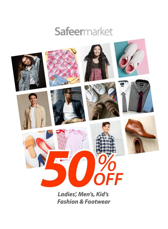 Up To 50% Of Ladies’, Men’s, and Kids’ Fashion & Footwear