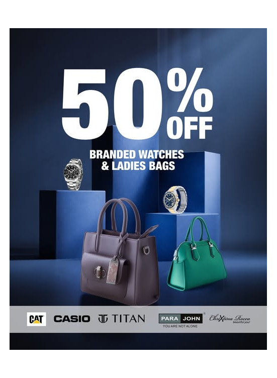 50% OFF On Branded Watches & Ladies’ Bags