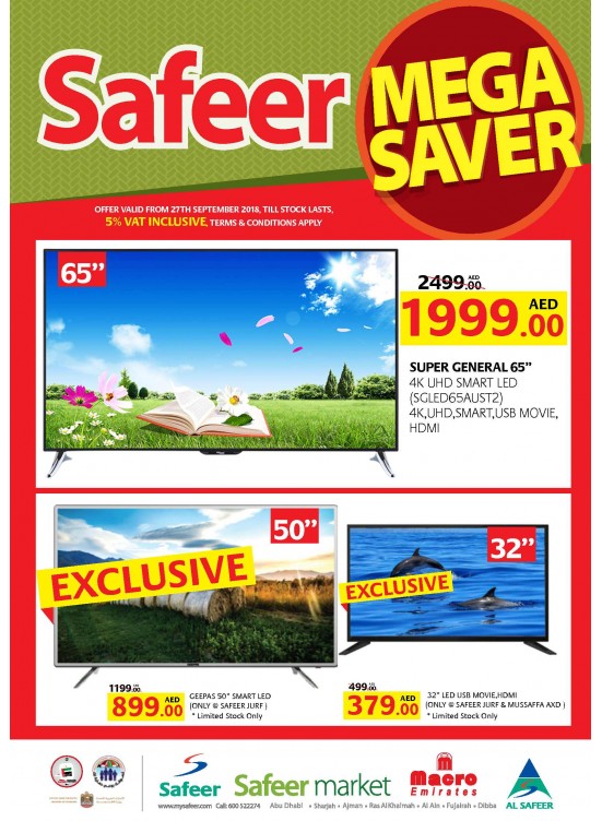 Mega Saver on Electronics from Al Safeer Hypermarket until 11th October