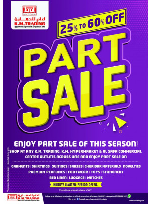Part Sale 25% To 60%