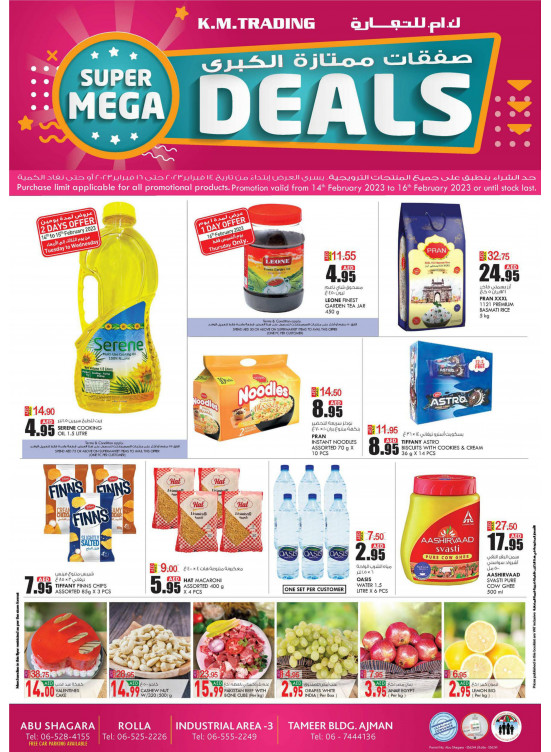 Super Mega Deals Sharjah & Ajman from K.M. TRADING until 16th