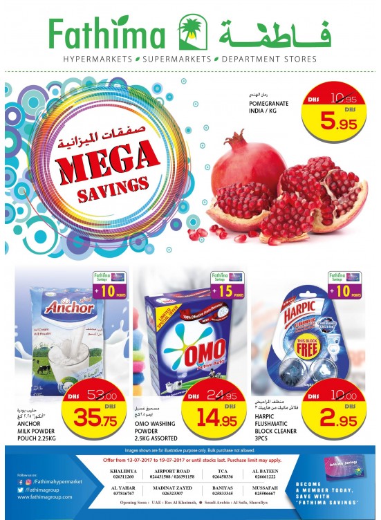 Mega Savings- Abu Dhabi and Al Ain - Al Yahar Branches