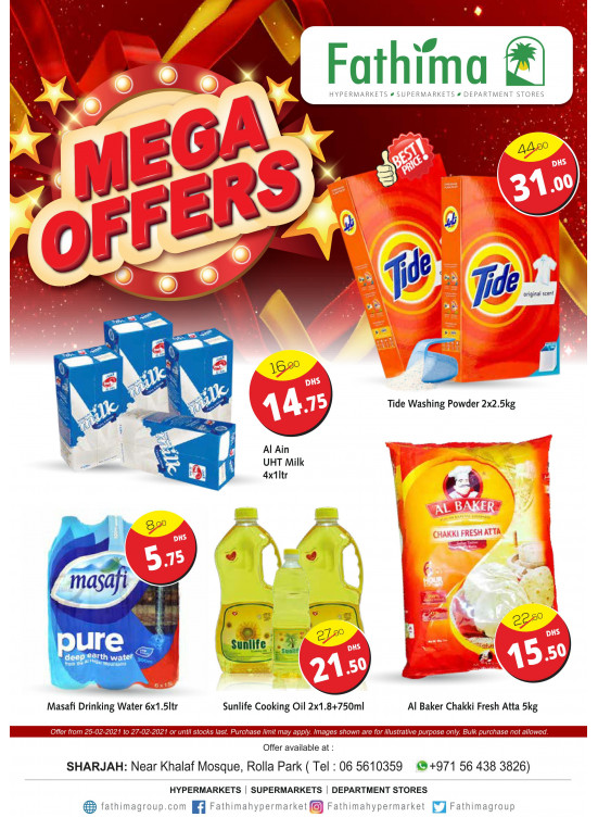 Mega Offers Sharjah from Fathima until 27th February Fathima UAE