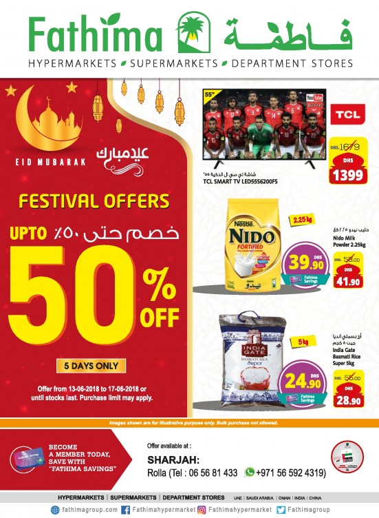 Festival Offers Up to 50% Off - Sharjah Branch