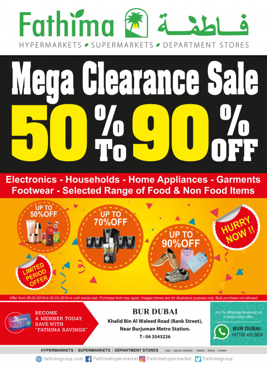 Mega Clearance Sale Bur Dubai From Fathima Until 2nd March Fathima Offers Promotions Mega Clearance Sale Bur Dubai From Fathima Until 2nd March Fathima Offers Promotions