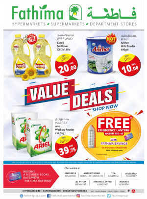 Value Deals - Abu Dhabi and Al Yahar Branches