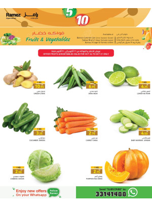 5, 10 QR Saving Deals - Fruits & Vegetables