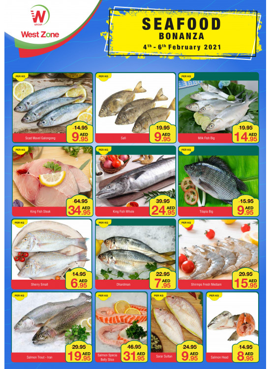 Seafood Bonanza from West Zone until 6th February West Zone UAE Offers & Promotions