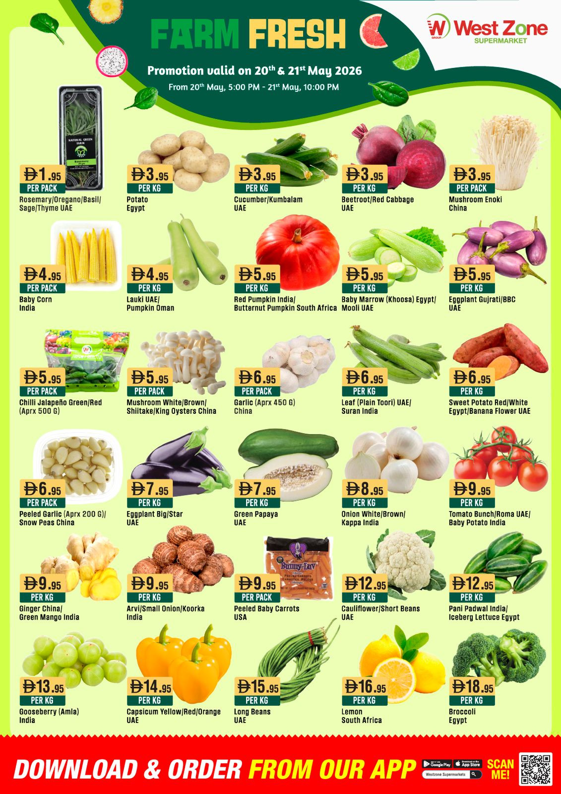 West Zone Farm Fresh Deals – Fresh Vegetables UAE