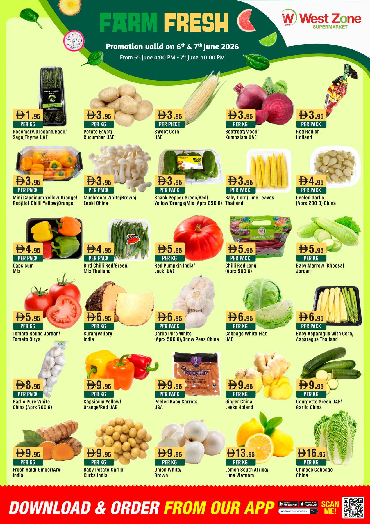West Zone Farm Fresh Deals – Fresh Vegetables and Herbs offers in UAE
