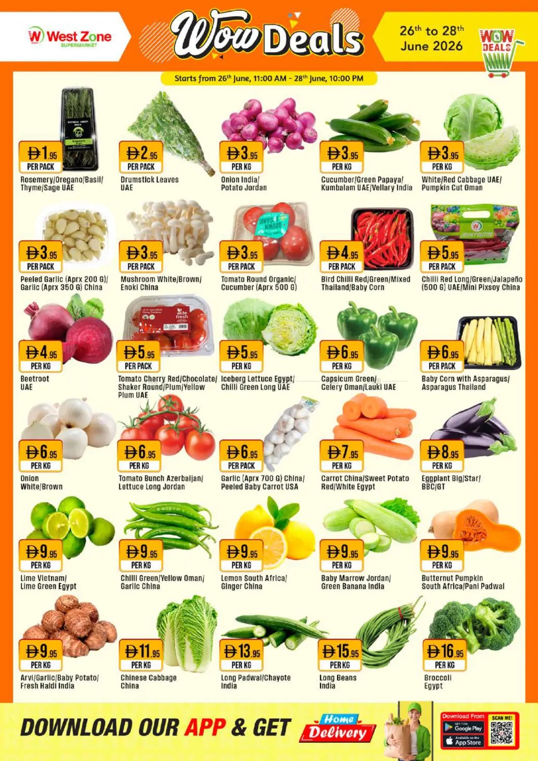 Latest vegetable offers from West Zone in UAE