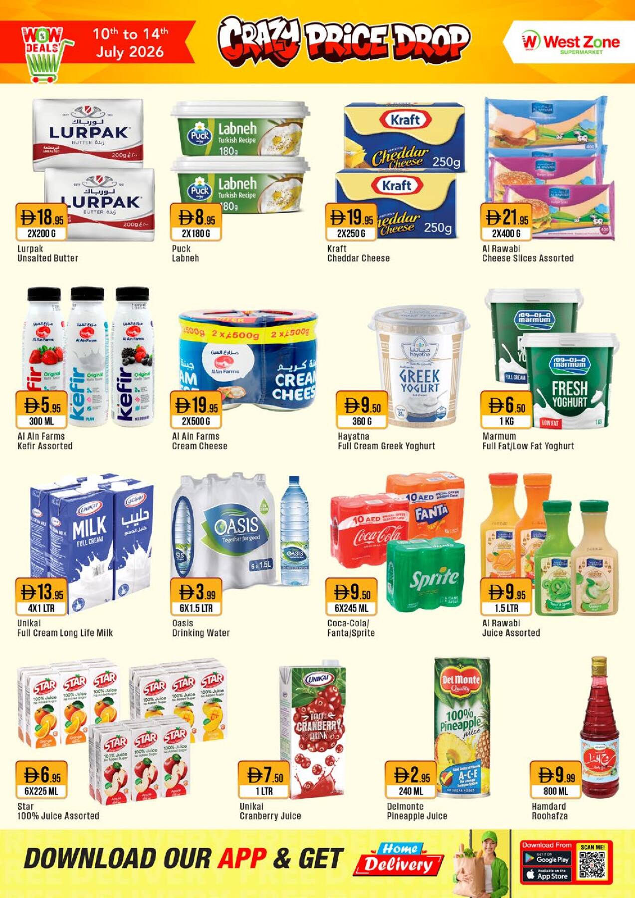 West Zone Crazy Price Drop dairy and drinks UAE