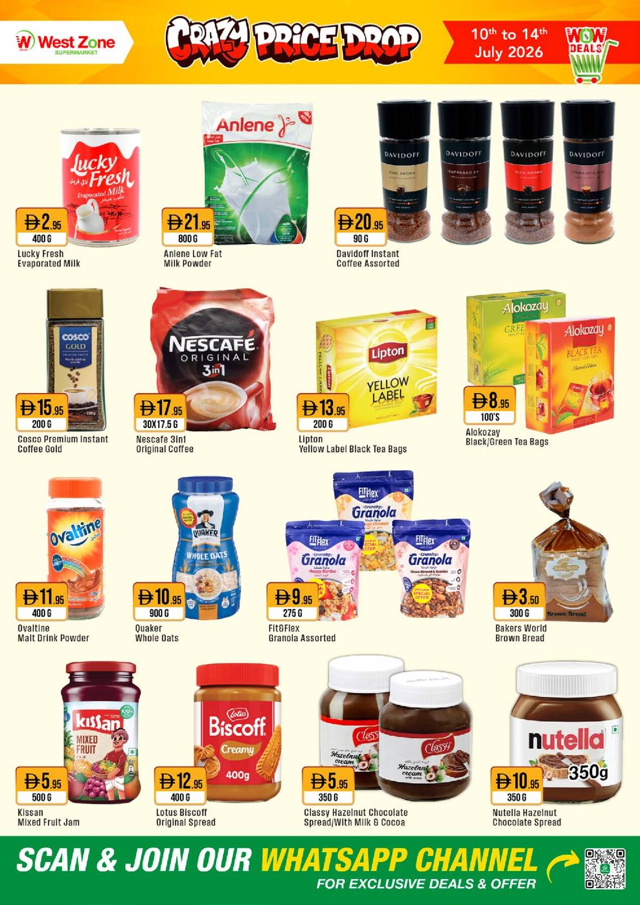 West Zone Crazy Price Drop breakfast and spreads UAE
