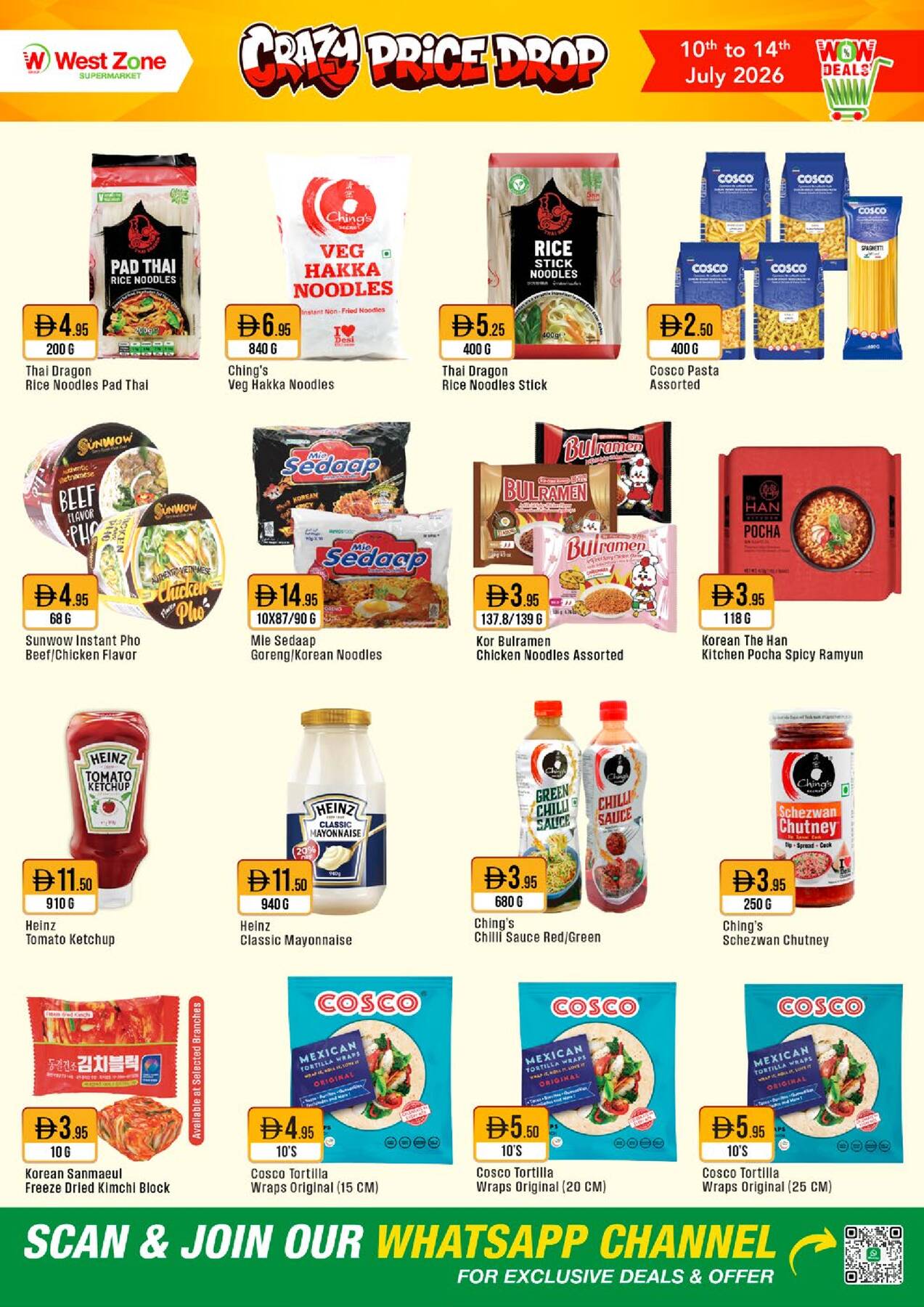 West Zone Crazy Price Drop noodles and sauces UAE