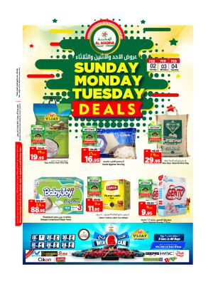 Sunday, Monday & Tuesday Deals