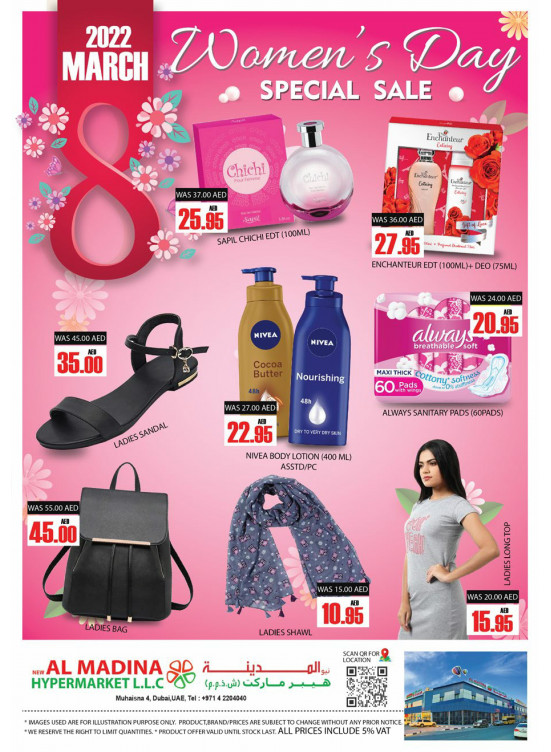 Women's Day Offers Muhaisnah 4 from Al Madina Hypermarket until 8th