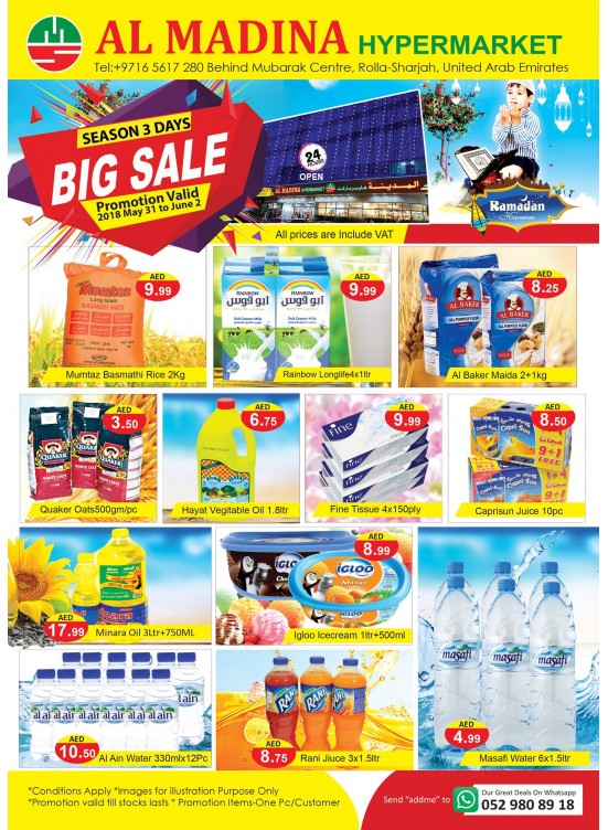 Big sale - Rolla, Sharjah from Al Madina Hypermarket until 