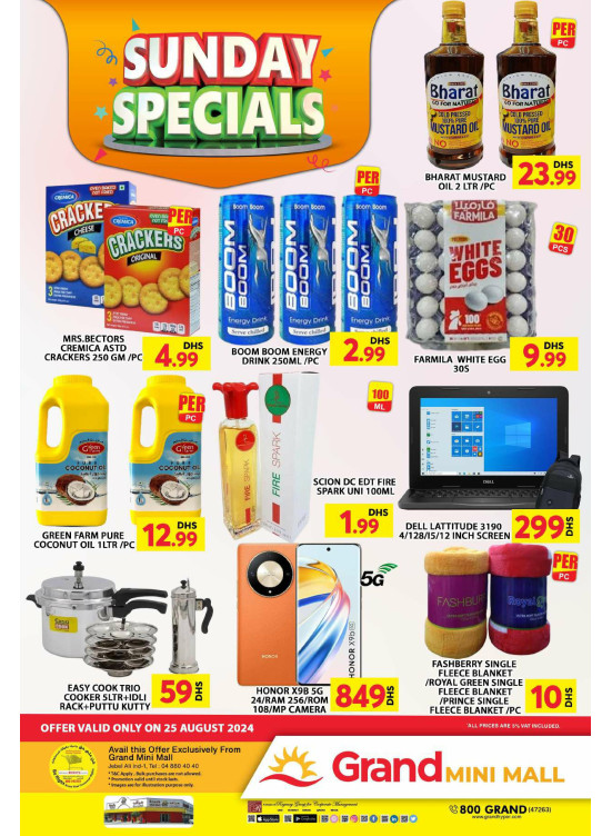 Sunday Specials Deals - Grand Mini Mall