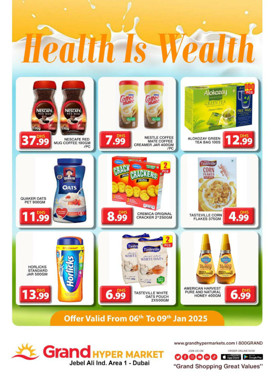 Health Is Wealth - Grand Hypermarket Jebel Ali
