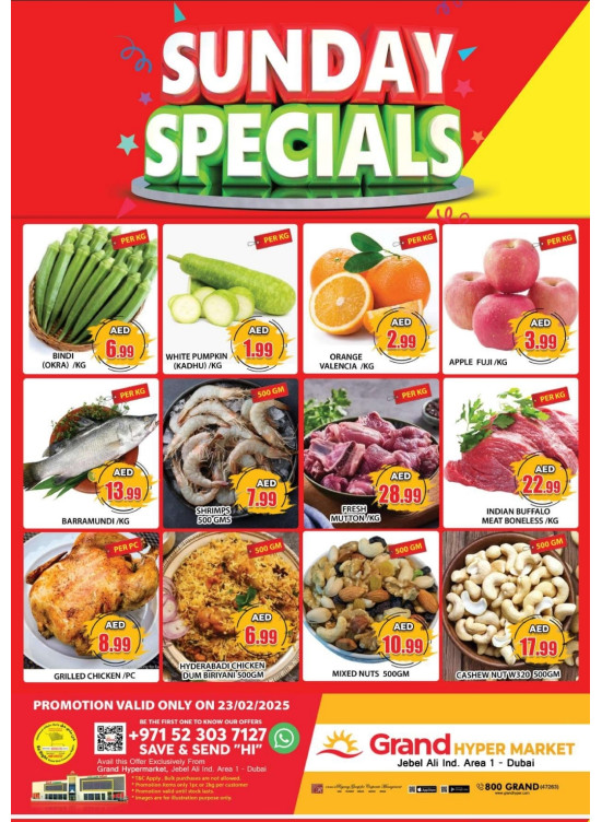 Sunday Specials - Grand Hypermarket Jebel Ali