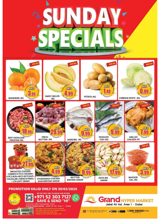 Sunday Specials - Grand Hypermarket Jebel Ali