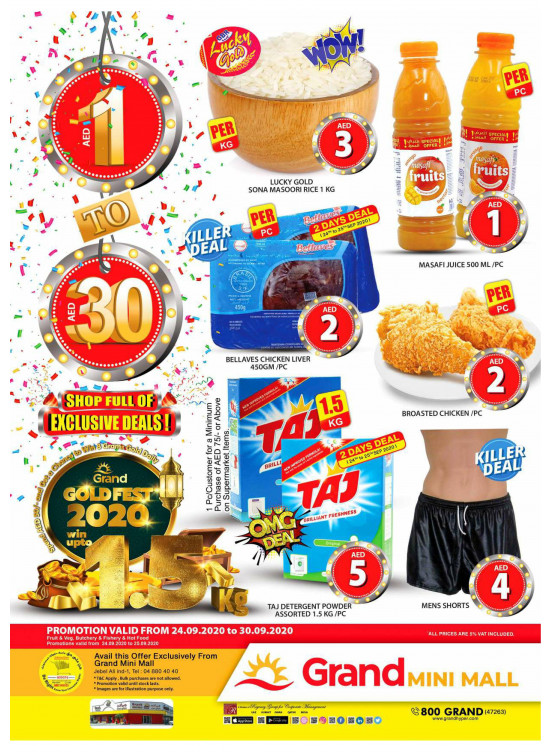 Gold Fest 2020, 1 To 30 AED - Grand Mini Mall