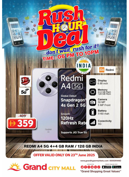 Rush Hour Deal - Grand City Mall