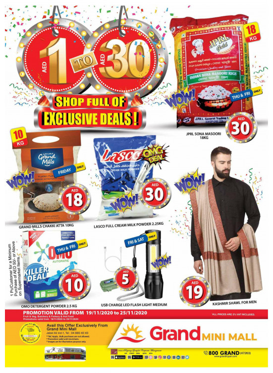 1 AED To 30 AED Deals - Grand Mini Mall