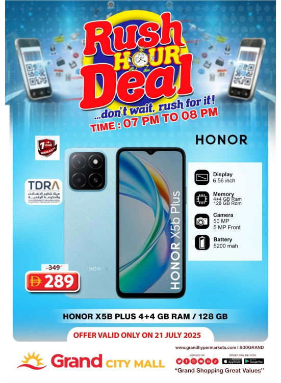 Rush Hour Deal - Grand City Mall
