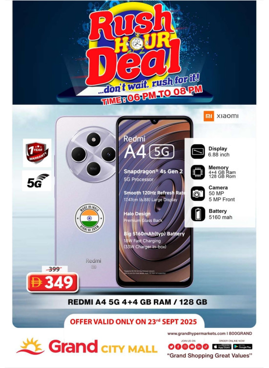 Rush Hour Deal - Grand City Mall