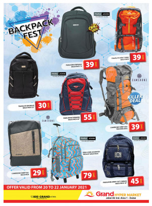 Backpack Fest - Grand Hypermarket Jebel Ali