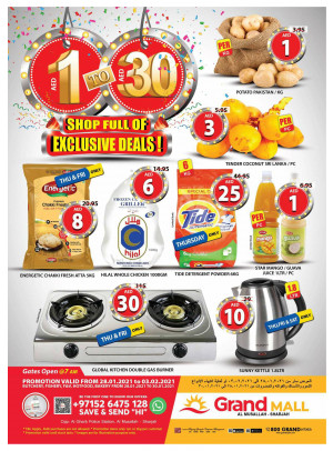 1 AED To 30 AED Deals - Grand Mall Sharjah