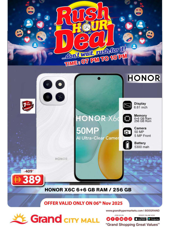 Rush Hour Deal - Grand City Mall