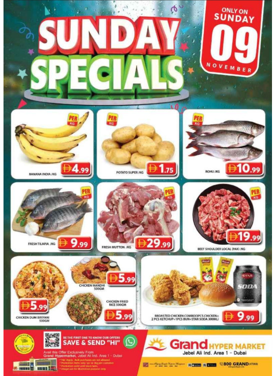 Sunday Specials - Grand Hypermarket Jebel Ali