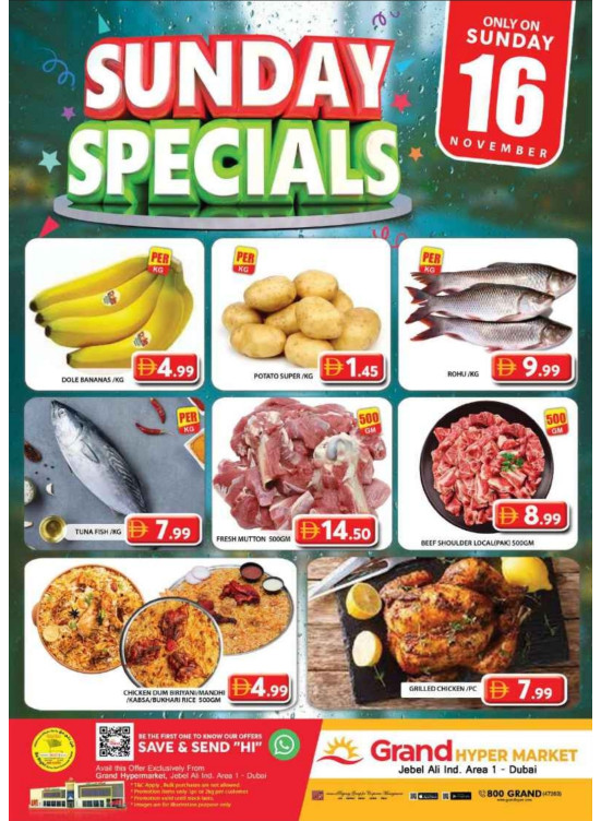 Sunday Specials - Grand Hypermarket Jebel Ali