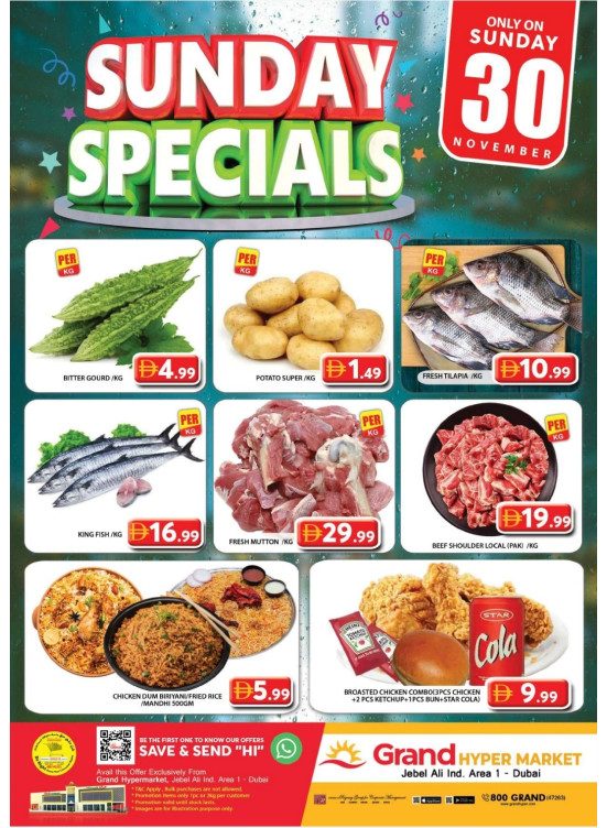 Sunday Specials - Grand Hypermarket Jebel Ali