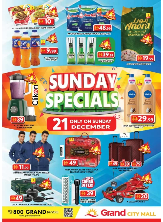 Sunday Specials - Grand City Mall
