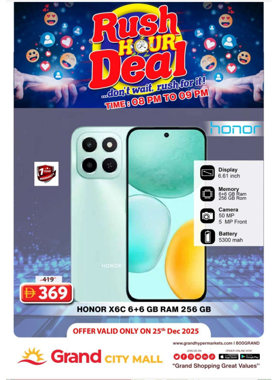 Rush Hour Deal - Grand City Mall
