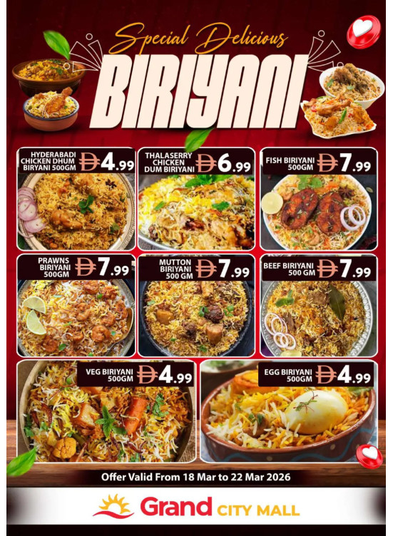 Biriyani Deals - Grand City Mall