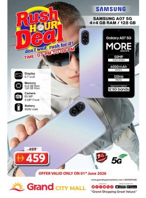 Rush Hour Deal - Grand City Mall