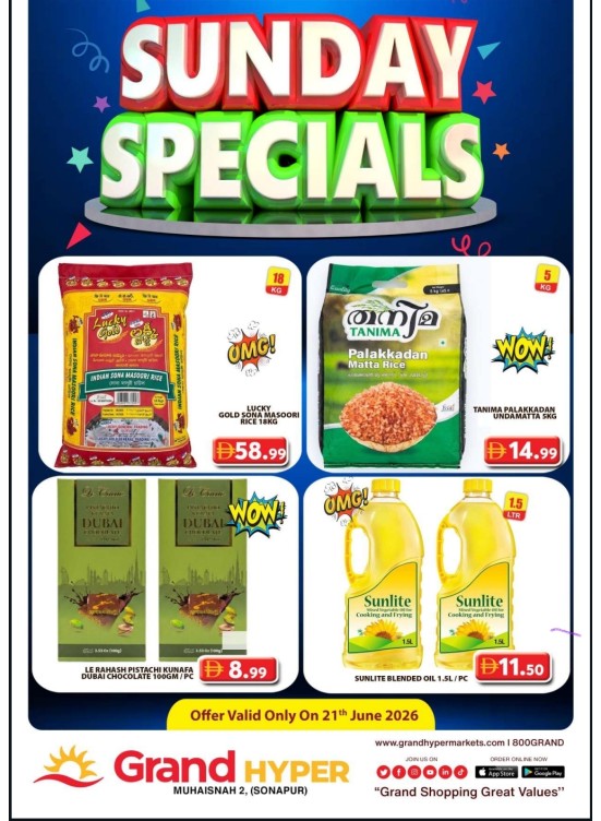 Sunday Specials - Grand Hyper Muhaisnah