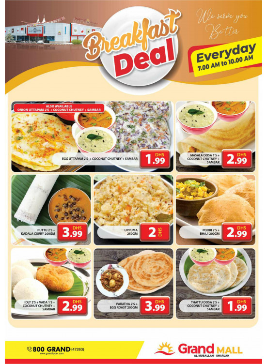 Breakfast Deals - Grand Mall Sharjah