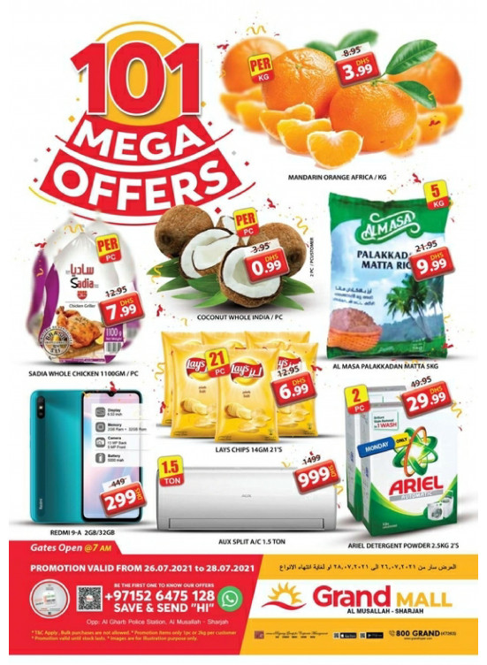 Mega Offers Grand Mall Sharjah from Grand Hypermarket until 29th July
